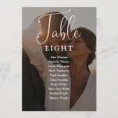 エレガントなスクリプト写真席次表テーブルナンバー 招待状 (正面)