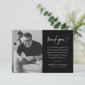 エレガントなスクリプト写真葬儀 サンキューカード (スタンド正面)