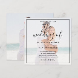 エレガントなスクリプト写真 ウェディングスクエア 招待状