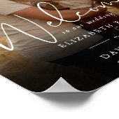 エレガントなスクリプト写真 ウェディング ウェルカムサイン ポスター (角)