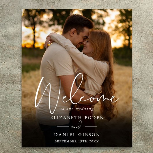 エレガントなスクリプト写真 ウェディング ウェルカムサイン ポスター