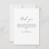 エレガントなスクリプト写真 ウェディング サンクス カード (裏面)