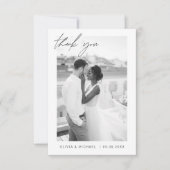 エレガントなスクリプト写真 ウェディング サンクス カード (正面)