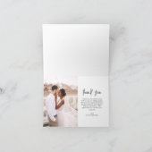 エレガントなスクリプト写真 ウェディング サンクス カード (内部)