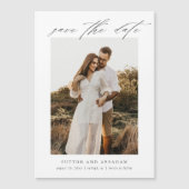 エレガントなスクリプト写真 ウェディング セーブ・ザ・デート マグネット招待状 (正面)