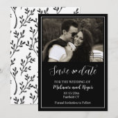 エレガントなスクリプト写真 ミニマルなSave the Dateカード 招待状 (正面/裏面)