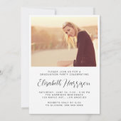 エレガントなスクリプト写真 卒業パーティー招待状 招待状 (裏面)
