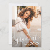 エレガントなスクリプト写真 卒業パーティー招待状 招待状 (正面)