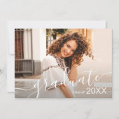 エレガントなスクリプト写真 卒業パーティー招待状 招待状 (正面)