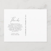 エレガントなスクリプト写真 卒業式 お礼 ポストカード (裏面)