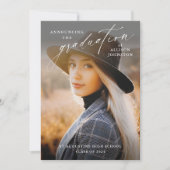 エレガントなスクリプト写真 卒業式 招待状 (正面)