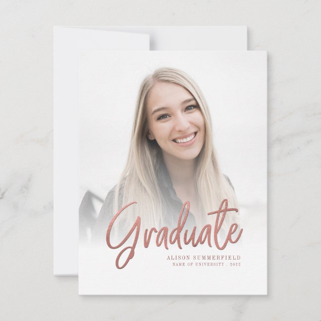 エレガントなスクリプト写真 卒業 2025 発表 (正面)