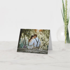 エレガントなスクリプト写真 現代のウェディング サンキューカード