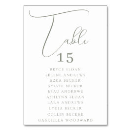 エレガントなスクリプト席札 テーブルナンバー
