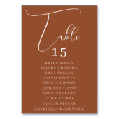 エレガントなスクリプト席札 テーブルナンバー (裏面)