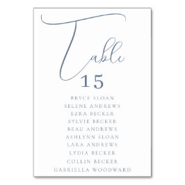 エレガントなスクリプト席札 テーブルナンバー