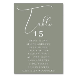 エレガントなスクリプト席 テーブルナンバー