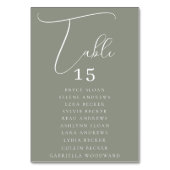 エレガントなスクリプト席 テーブルナンバー (裏面)