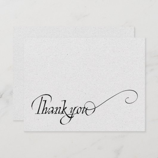 エレガントなスクリプト手書きシンプルな感謝 サンキューカード (正面/裏面)