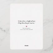 エレガントなスクリプト箔 出生発表カード 箔招待状 (裏面)