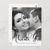 エレガントなスクリプト結婚式の写真感謝状ポストカード ポストカード (正面/裏面)