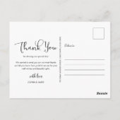 エレガントなスクリプト結婚式の写真感謝状ポストカード ポストカード (裏面)