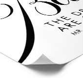 エレガントなスクリプト結婚式フリードリンクバーメニュー ポスター (角)