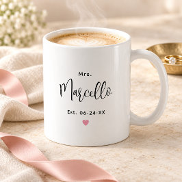 エレガントなスクリプト結婚式モノグラム コーヒーマグカップ