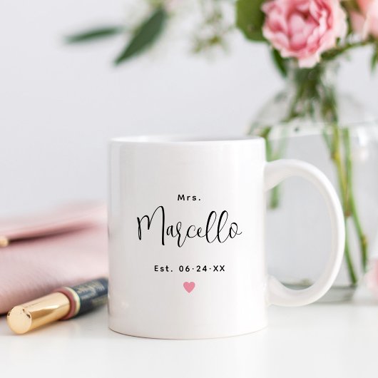 エレガントなスクリプト結婚式モノグラム コーヒーマグカップ