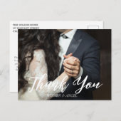 エレガントなスクリプト結婚式感謝ポストカード ポストカード (正面/裏面)