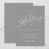 エレガントなスクリプト結婚式招待状 招待状 (正面/裏面)