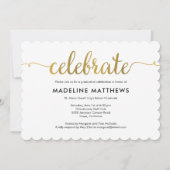 エレガントなスクリプト編集可能カラー卒業招待状 招待状 (裏面)