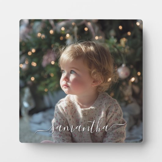 エレガントなスクリプト署名名前写真 フォトプラーク (正面)