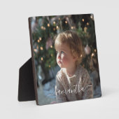 エレガントなスクリプト署名名前写真 フォトプラーク (正面)