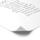 エレガントなスクリプト25テーブルウェルカムシーティングチャート ポスター (角)