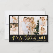 エレガントなスクリプト5枚の写真コラージュクリスマスカード 招待状 (正面)