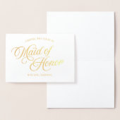 エレガントなスクリプト　あなたは私のメイドオブオナーになりますか 箔カード (ディスプレー)