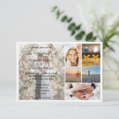 エレガントなスクリプト おしゃれな6枚の写真コラージュ ウェディング 招待状 (スタンド正面)