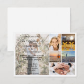 エレガントなスクリプト おしゃれな6枚の写真コラージュ ウェディング 招待状 (正面/裏面)