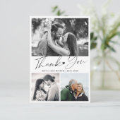 エレガントなスクリプト アニバーサリー フォト コラージュ サンキューカード (スタンド正面)