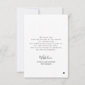 エレガントなスクリプト アニバーサリー フォト コラージュ サンキューカード (裏面)