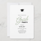 エレガントなスクリプト アーチ写真 卒業パーティー 招待状 (裏面)