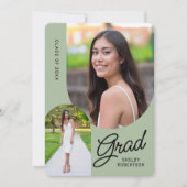 エレガントなスクリプト アーチ写真 卒業パーティー 招待状 (正面)