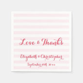 エレガントなスクリプト ウェディングパーティー ラブ サンクス ペーパー スタンダードカクテルナプキン (正面)