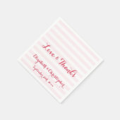 エレガントなスクリプト ウェディングパーティー ラブ サンクス ペーパー スタンダードカクテルナプキン (角)