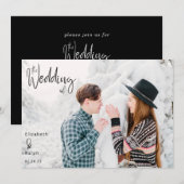 エレガントなスクリプト ウェディング フォトウェディング 招待状 (正面/裏面)