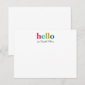 エレガントなスクリプト カラフル ビバント ハロー ノートカード (正面/裏面)