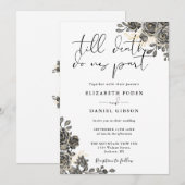 エレガントなスクリプト ゴシック ローズ ウェディング 招待状 (正面/裏面)