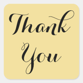 エレガントなスクリプト ゴールド ブラック パーティー ファーベース お礼 スクエアシール