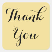エレガントなスクリプト ゴールド ブラック パーティー ファーベース サンクス スクエアシール (正面)